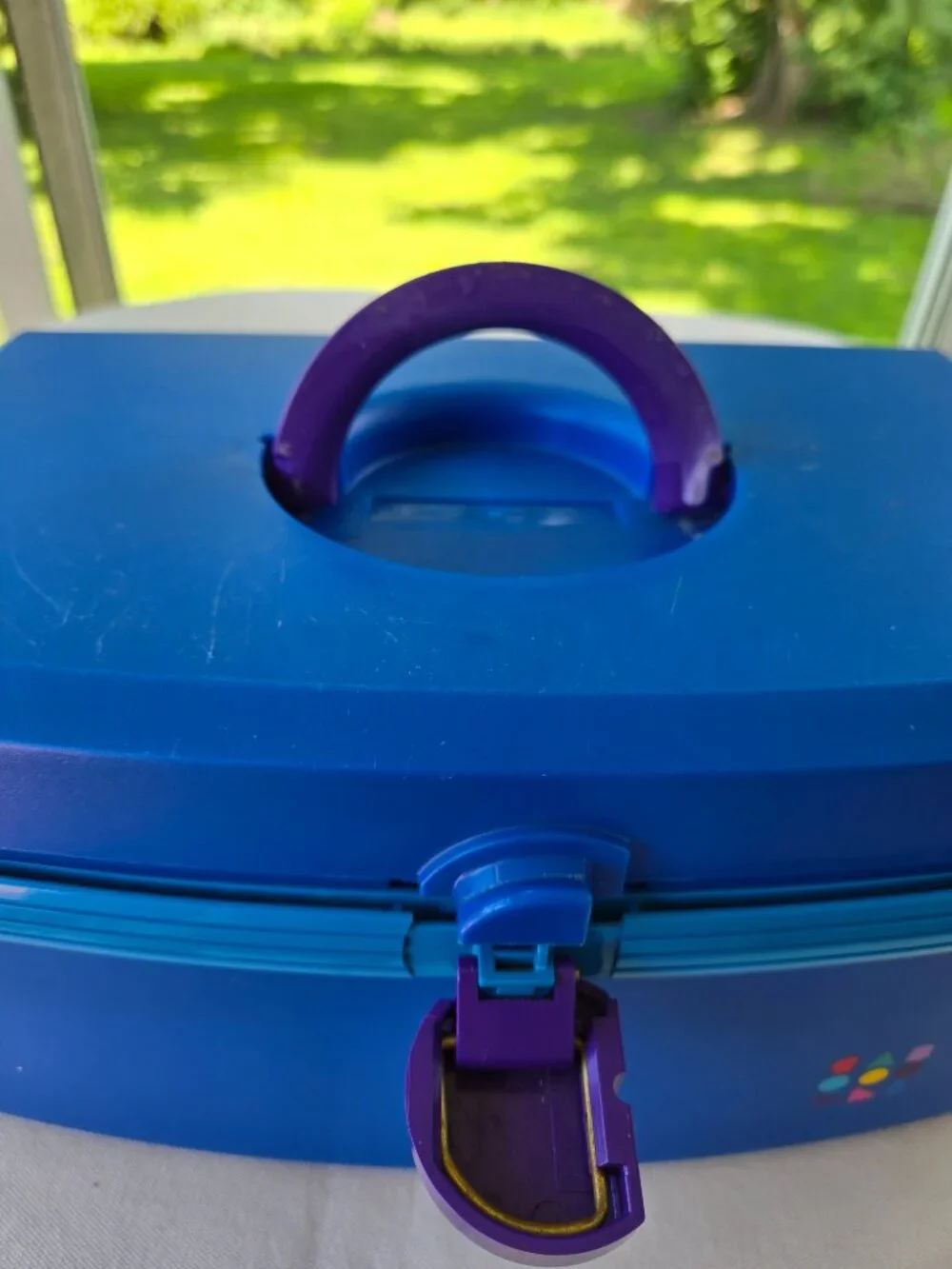Vintage Caboodles Cosmetic Carry Case Organizer 2770 Blue and Purple